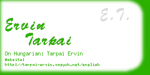 ervin tarpai business card